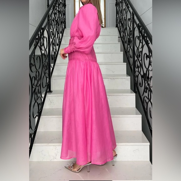 Pink long sleeve maxi dress - Picture 2 of 3